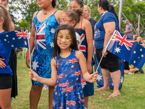 Image of young girl in Australia Day clothing