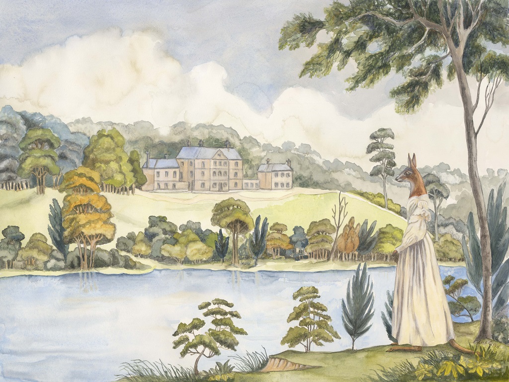 Colonial Hybrid Reimagined from Joseph Lycett - View of the Female Orphan School, near Parramatta, 1824