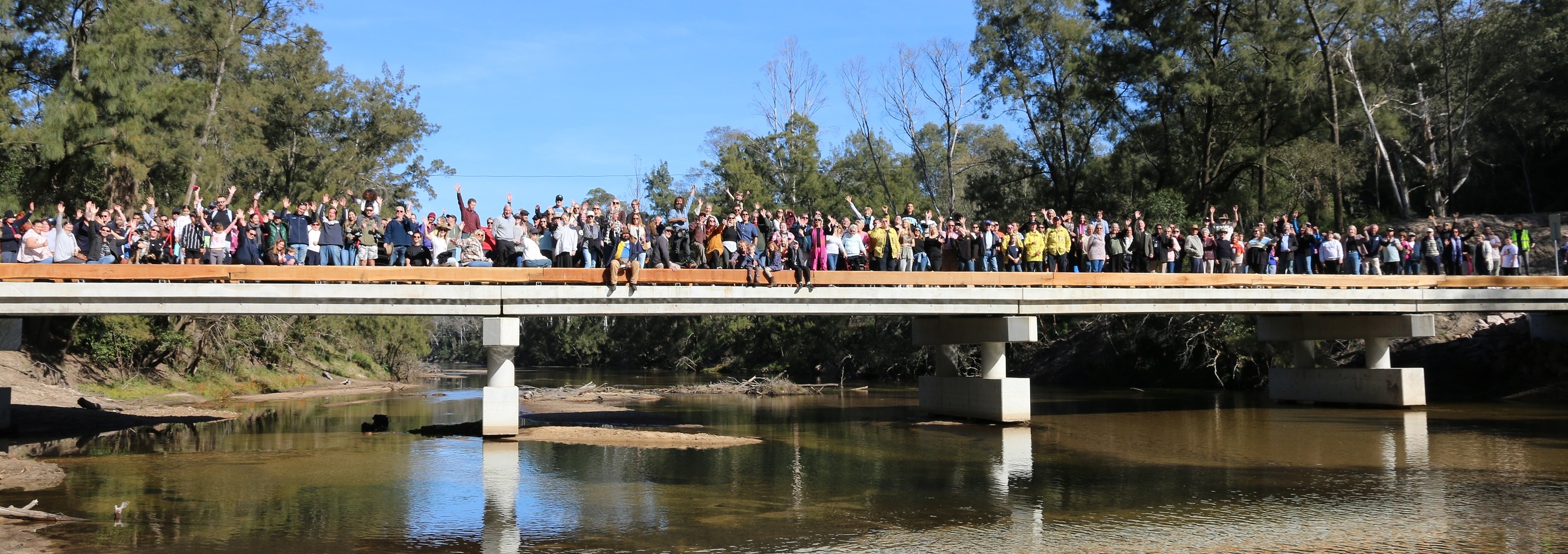 Picture of the community sitting on Upper Colo Bridge