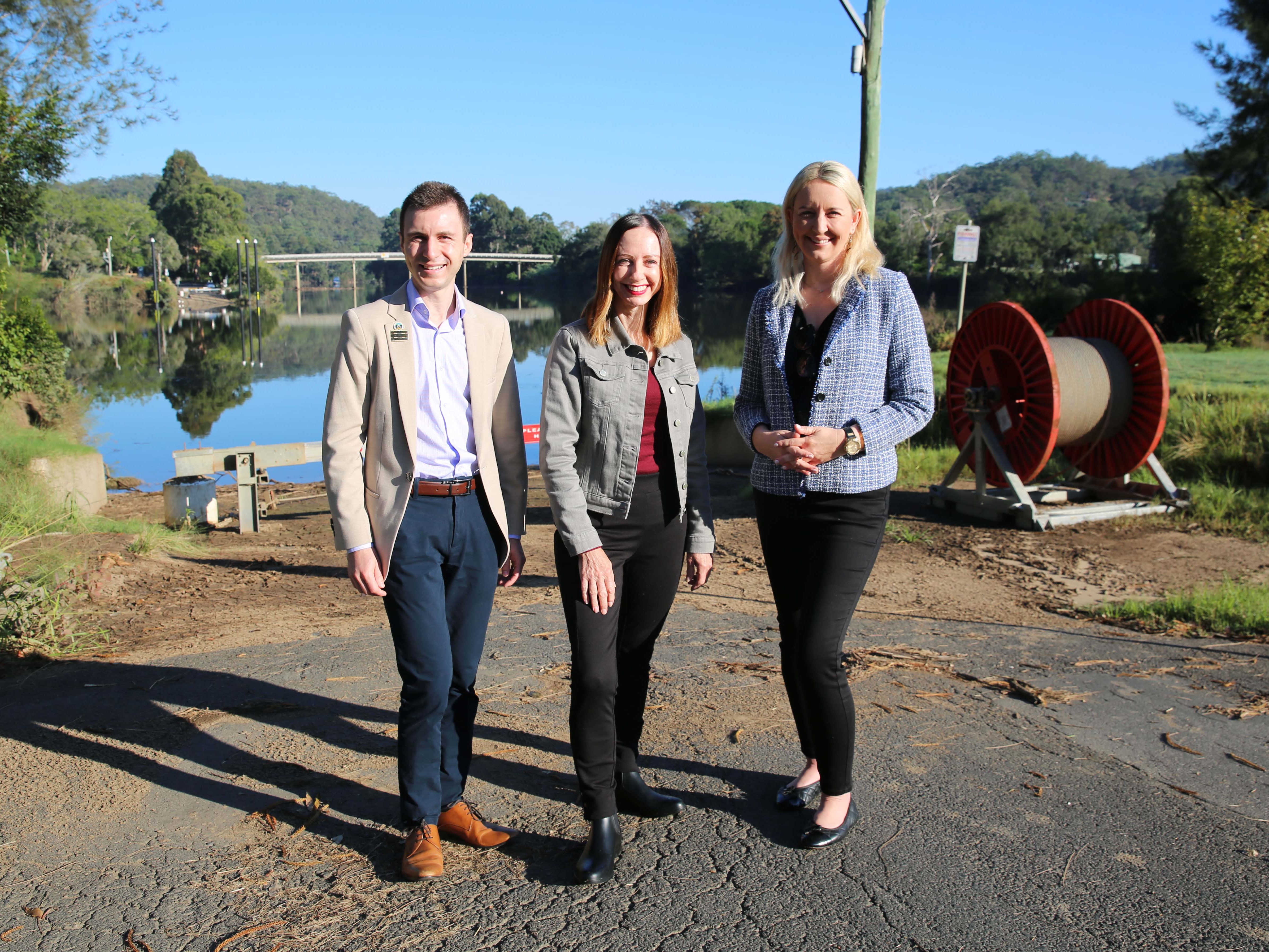 Lower Portland ferry - Mayor Gangemi Robyn Preston MP and Mayor McMahon