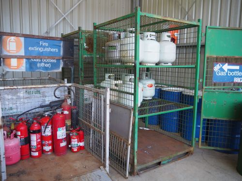 Image of gas bottle recycling at the Waste Management Facility