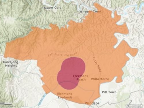 A map showing the restriction zones for the avian influenza outbreak