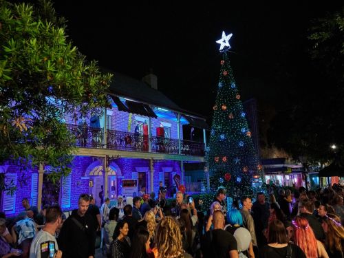 Historical building Loder House illuminated with festive images at Light Up Windsor