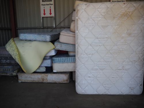 Image of the mattresses at the Waste Management Facility