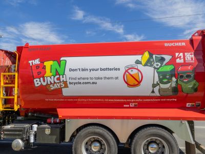 Council’s garbage trucks encourage safe battery disposal