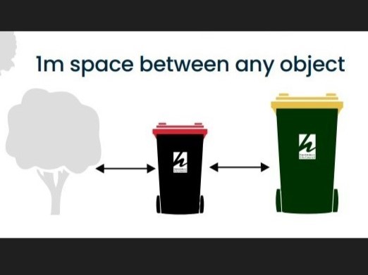 Space between bins and any object