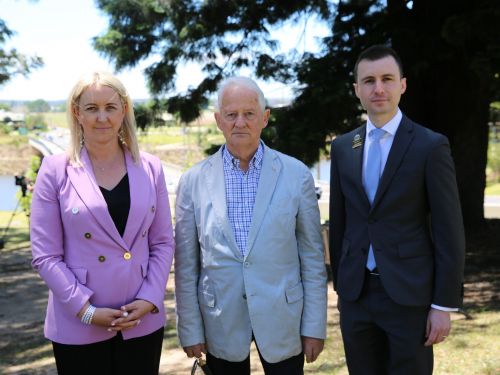 Hawkesbury Mayor Sarah McMahon with Hornsby Mayor Philip Ruddock and Hills Shire Mayor Dr Peter Gangemi