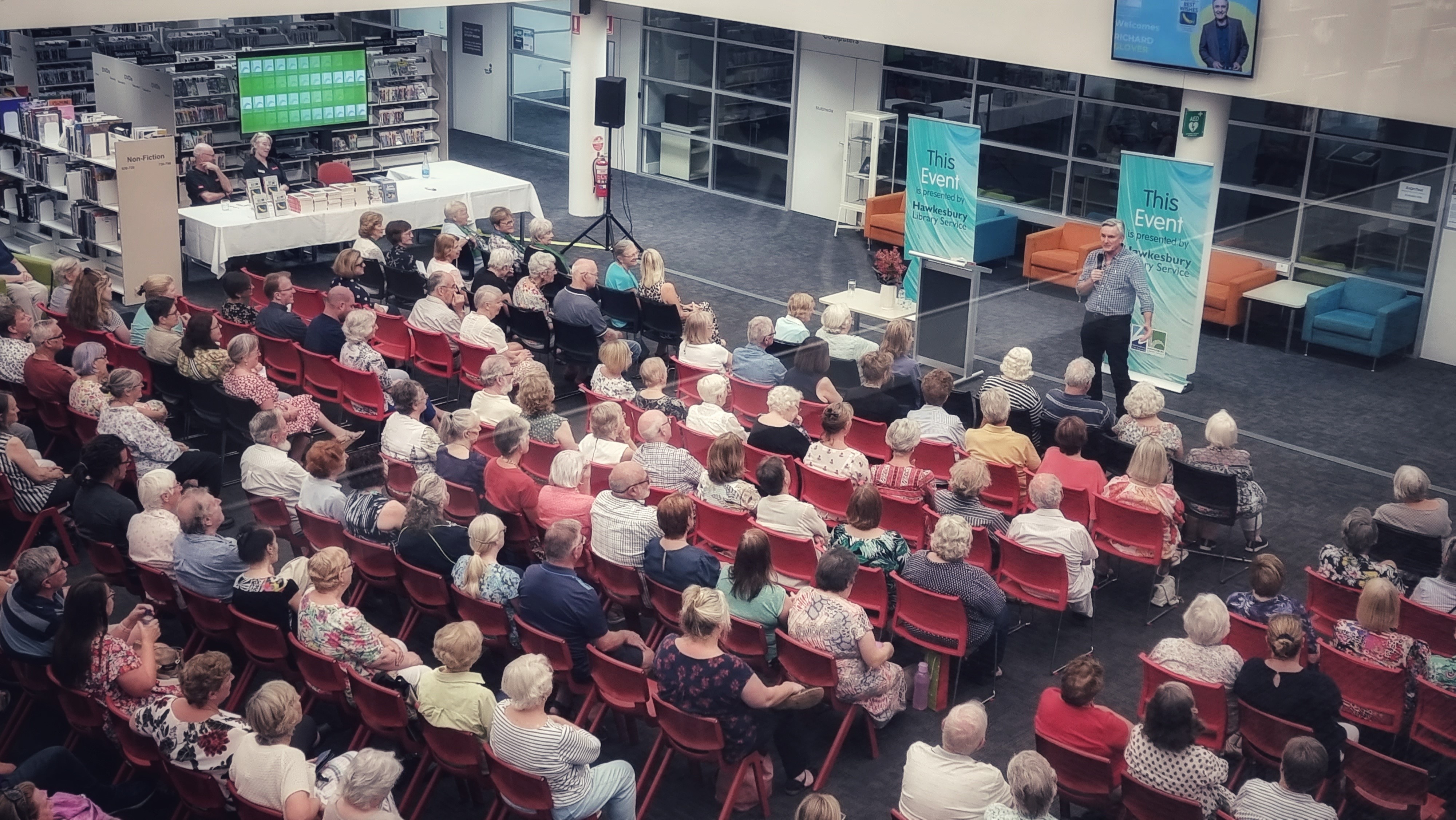 Library atrium crowd