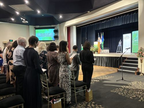 Image of Mayor Sarah McMahon presiding over the 2024 Australia Day Citizenship Ceremony. 