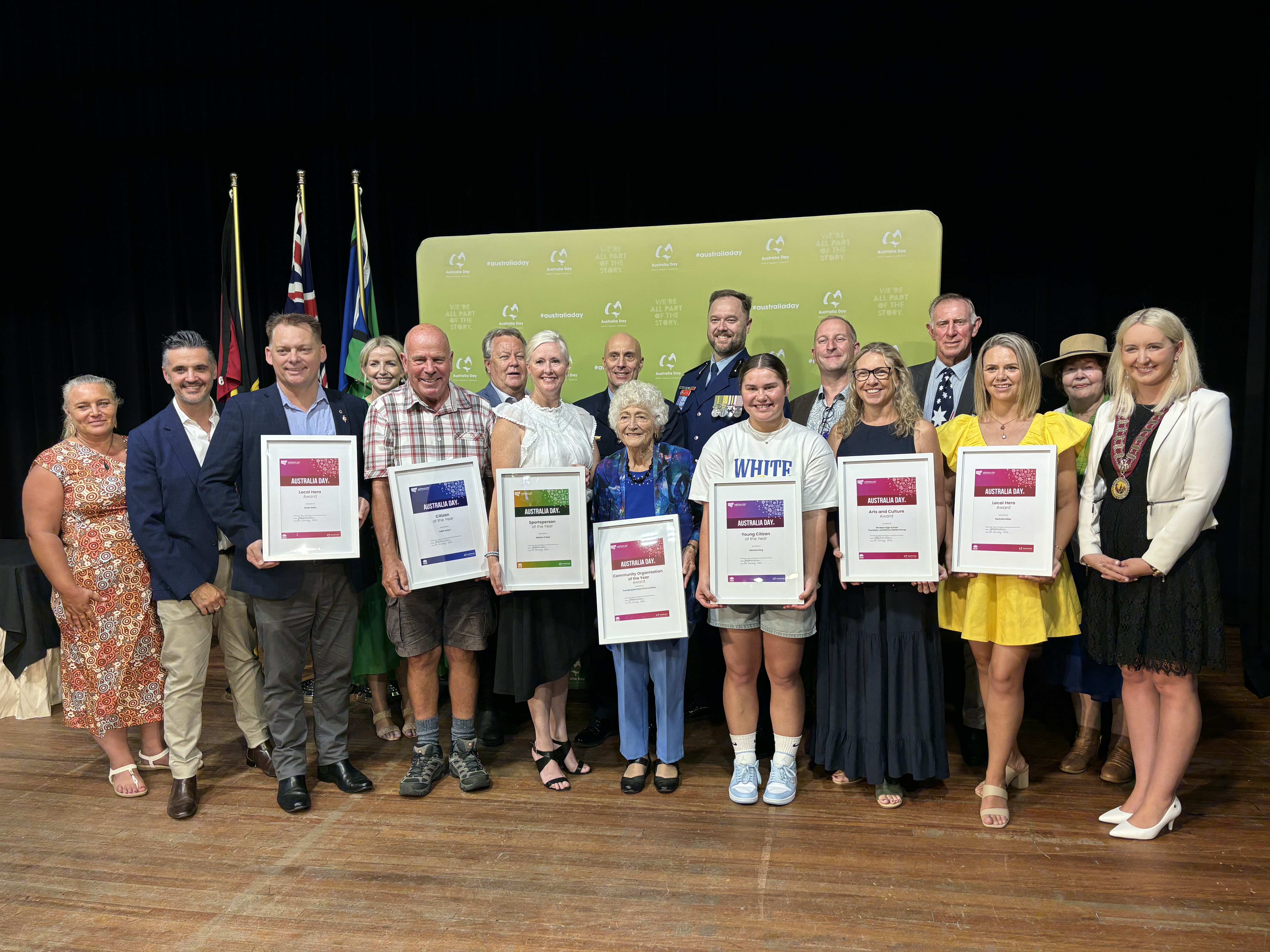 Image of 2024 Australia Day Award winners and dignitaries. 
