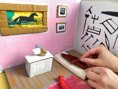 Image of a carboard museum diorama