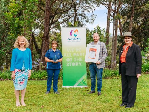 Picture of Nominator Maureen Rose, Australia Day Award Winner Diane Williams, Mayor Patrick Conolly and Councillor Jill Reardon