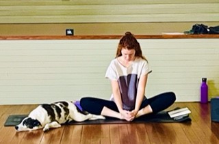 Community - Community Hubs are back - Bec the Yoga instructor and her therapy dog
