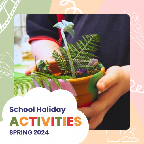 Graphic tile for LMG school holiday activities