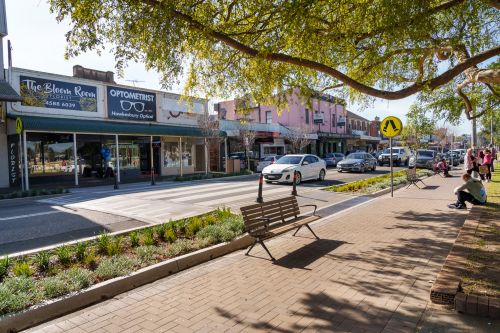 Picture of garden beds and pavers installed as part of the Richmond liveability project